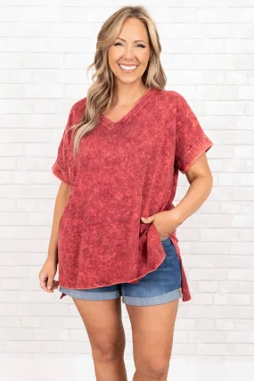 Comfy Travels Top, Neon Rose Mineral Wash - Buy Online