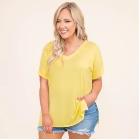 comfy yellow travel top