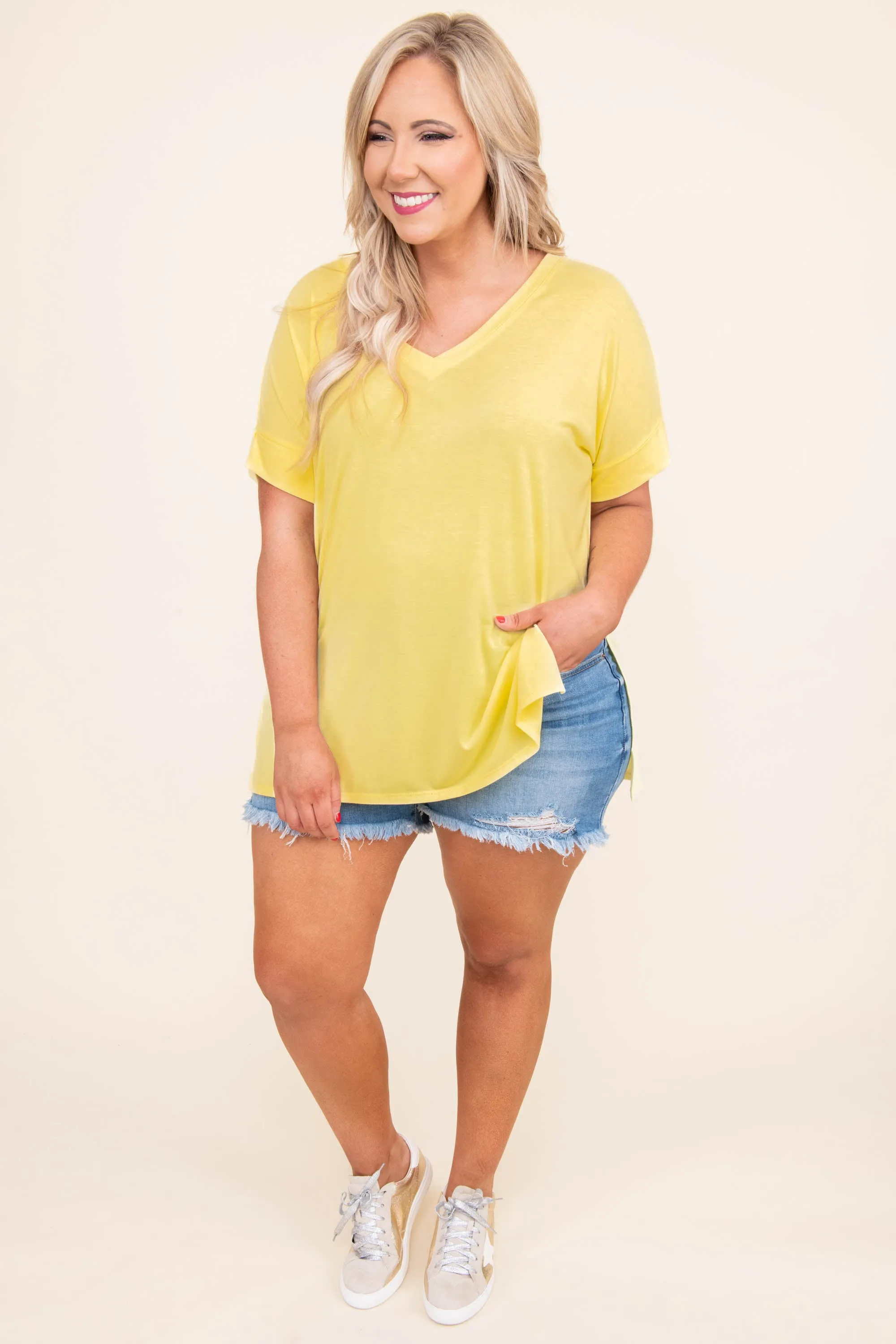 comfy yellow travel top