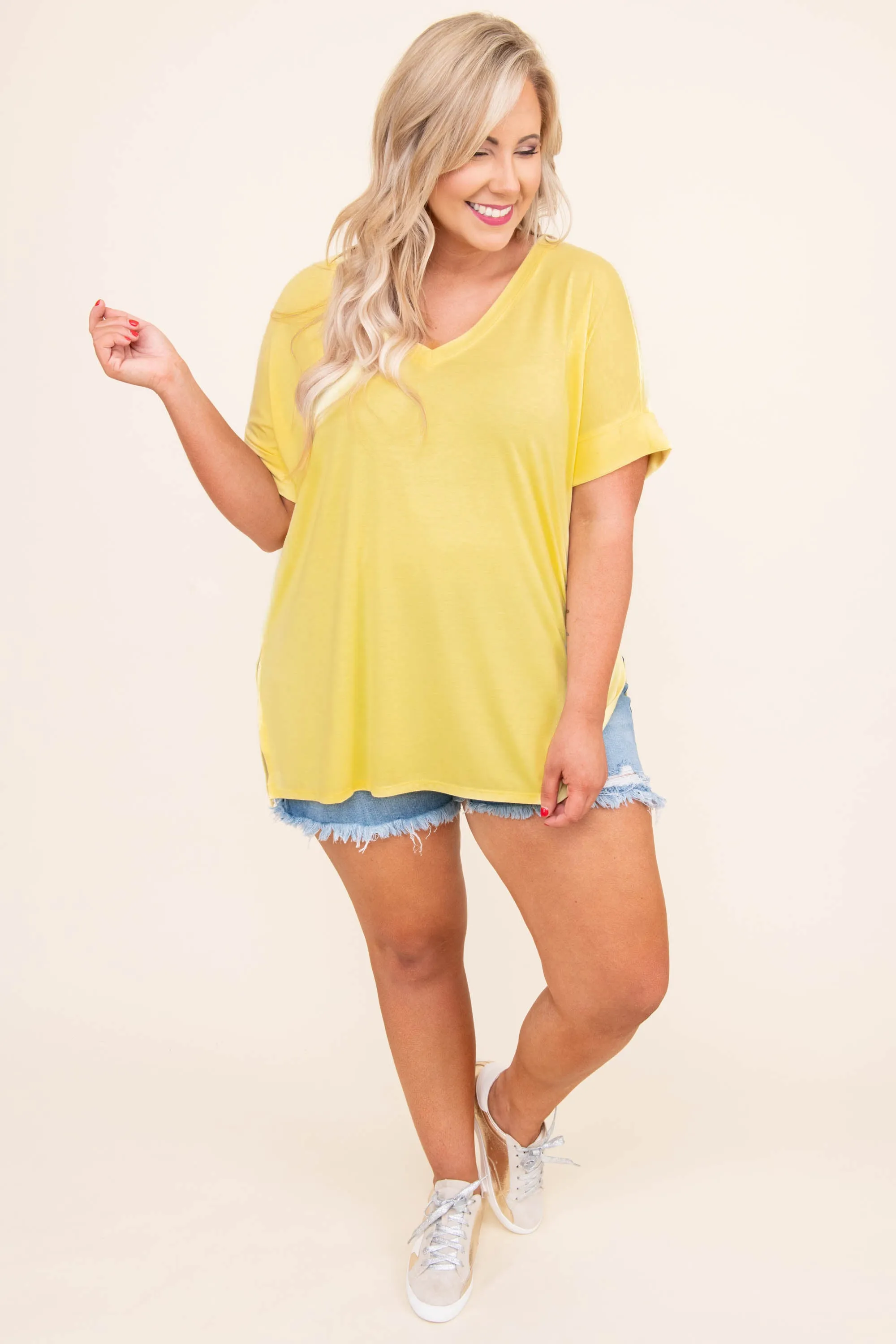 comfy yellow travel top