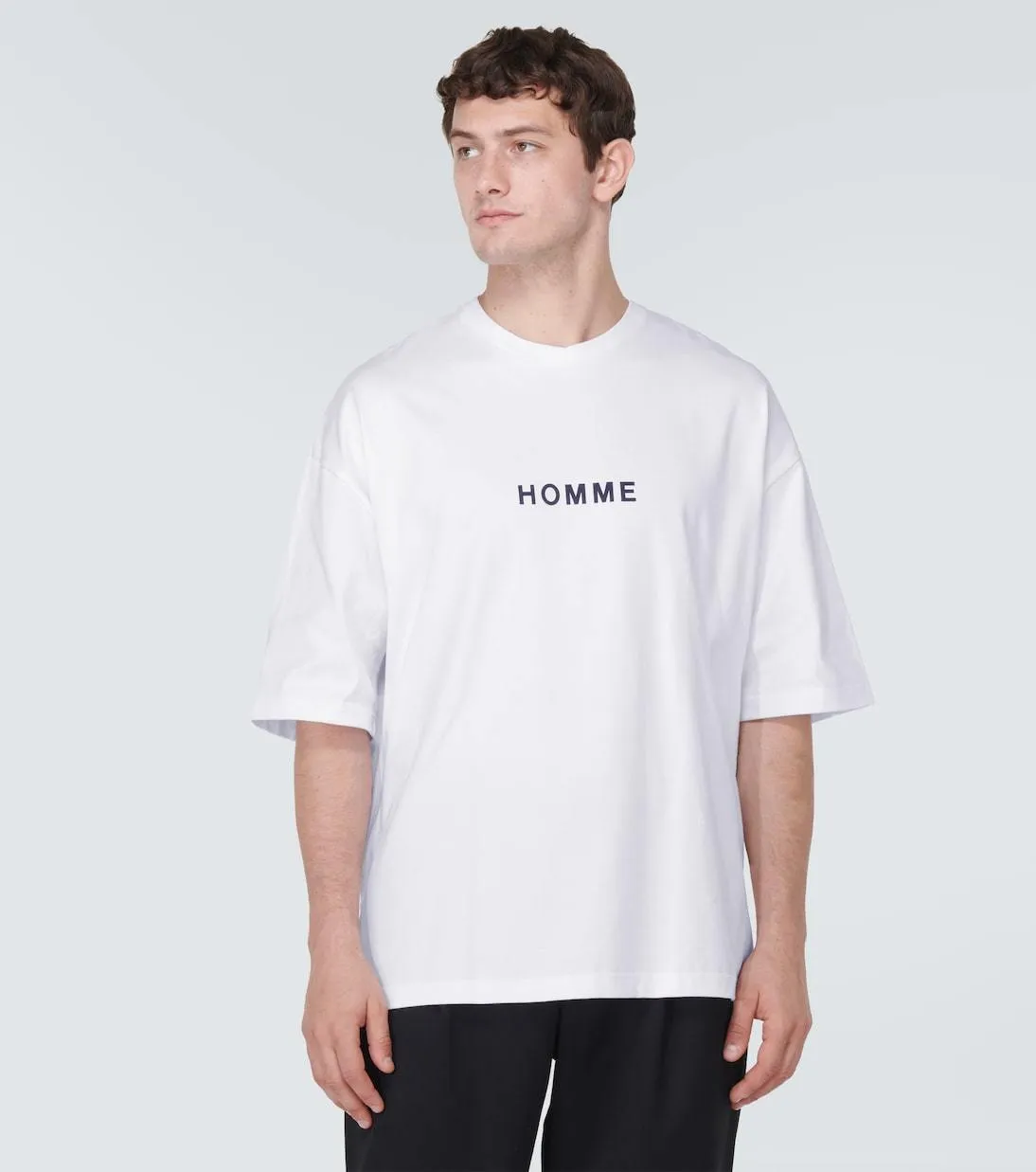 COMME des GARCONS  |Crew Neck Street Style Cotton Short Sleeves Logo Designers