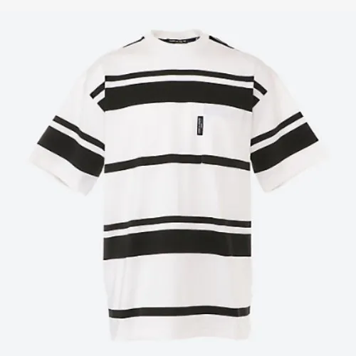 COMME des GARCONS  |Stripes Unisex Street Style Cotton Short Sleeves Logo