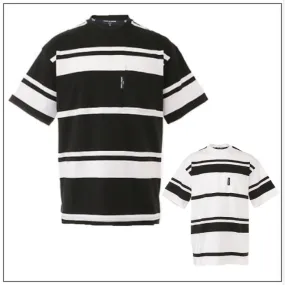 COMME des GARCONS  |Stripes Unisex Street Style Cotton Short Sleeves Logo