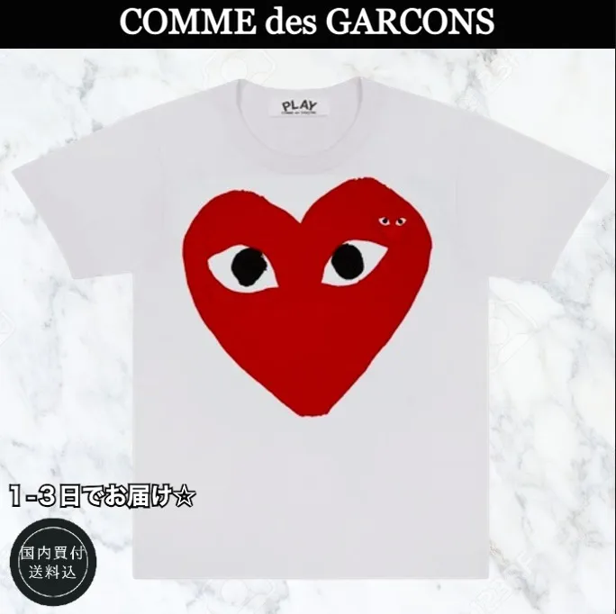 COMME des GARCONS  |Unisex Street Style U-Neck Plain Cotton Short Sleeves Logo