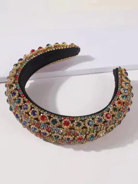 Crystal Padded Hairband with Multiple Colors