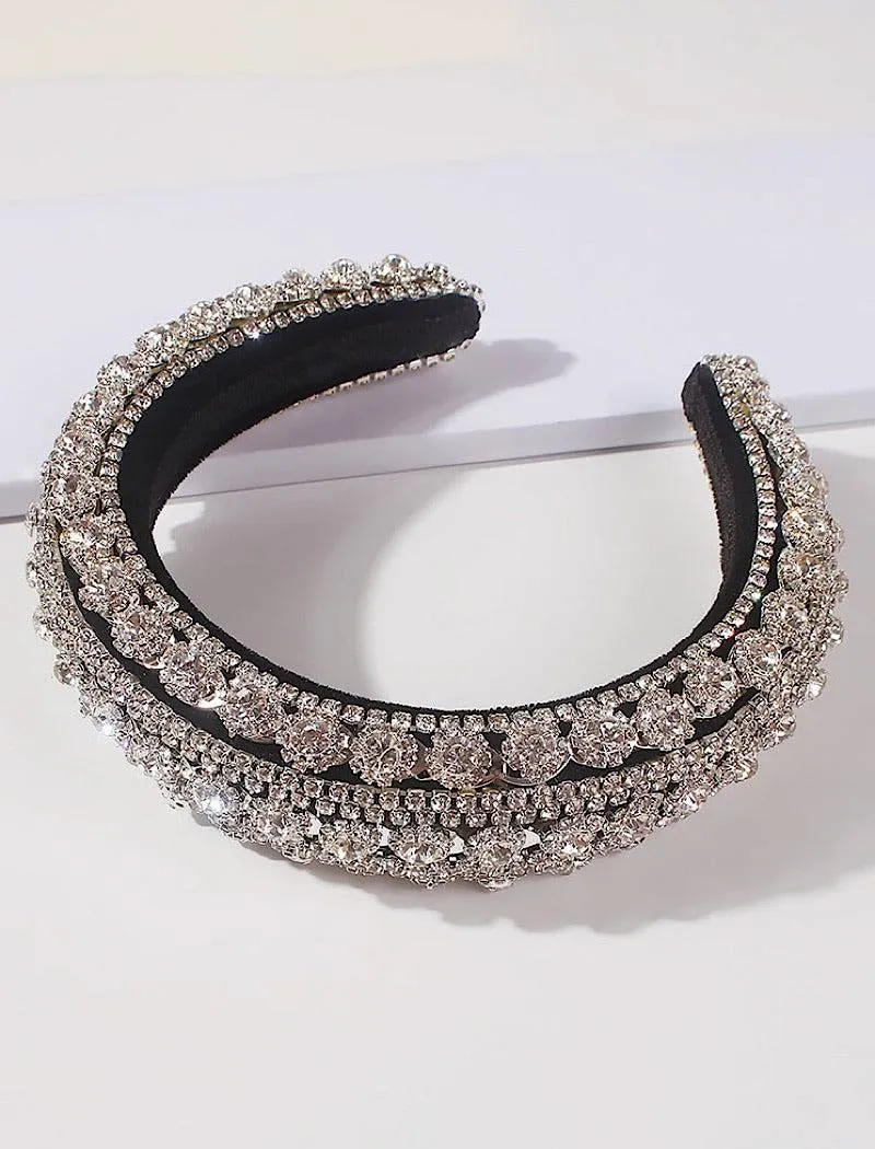 Crystal Padded Hairband with Multiple Colors