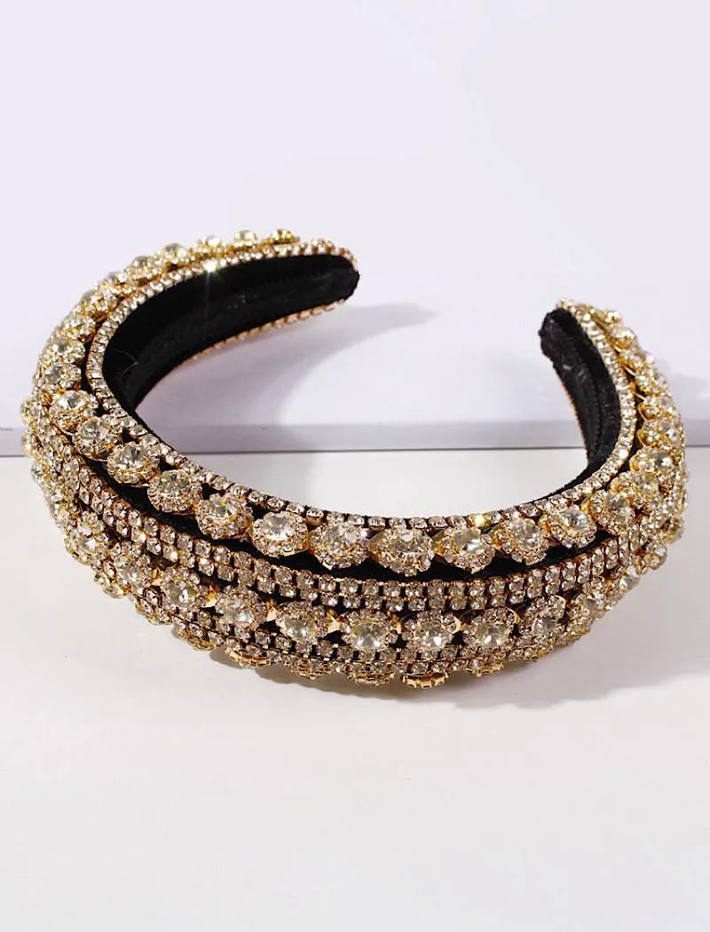 Crystal Padded Hairband with Multiple Colors