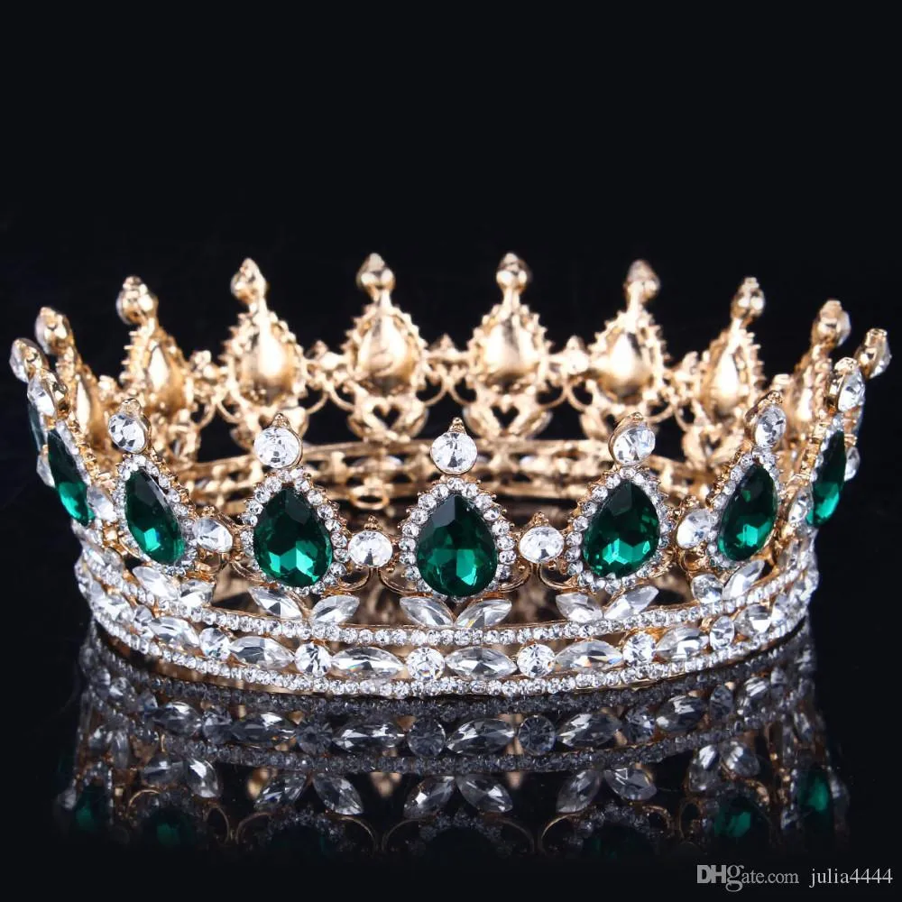 Crystalline Queen crown featuring green gemstone