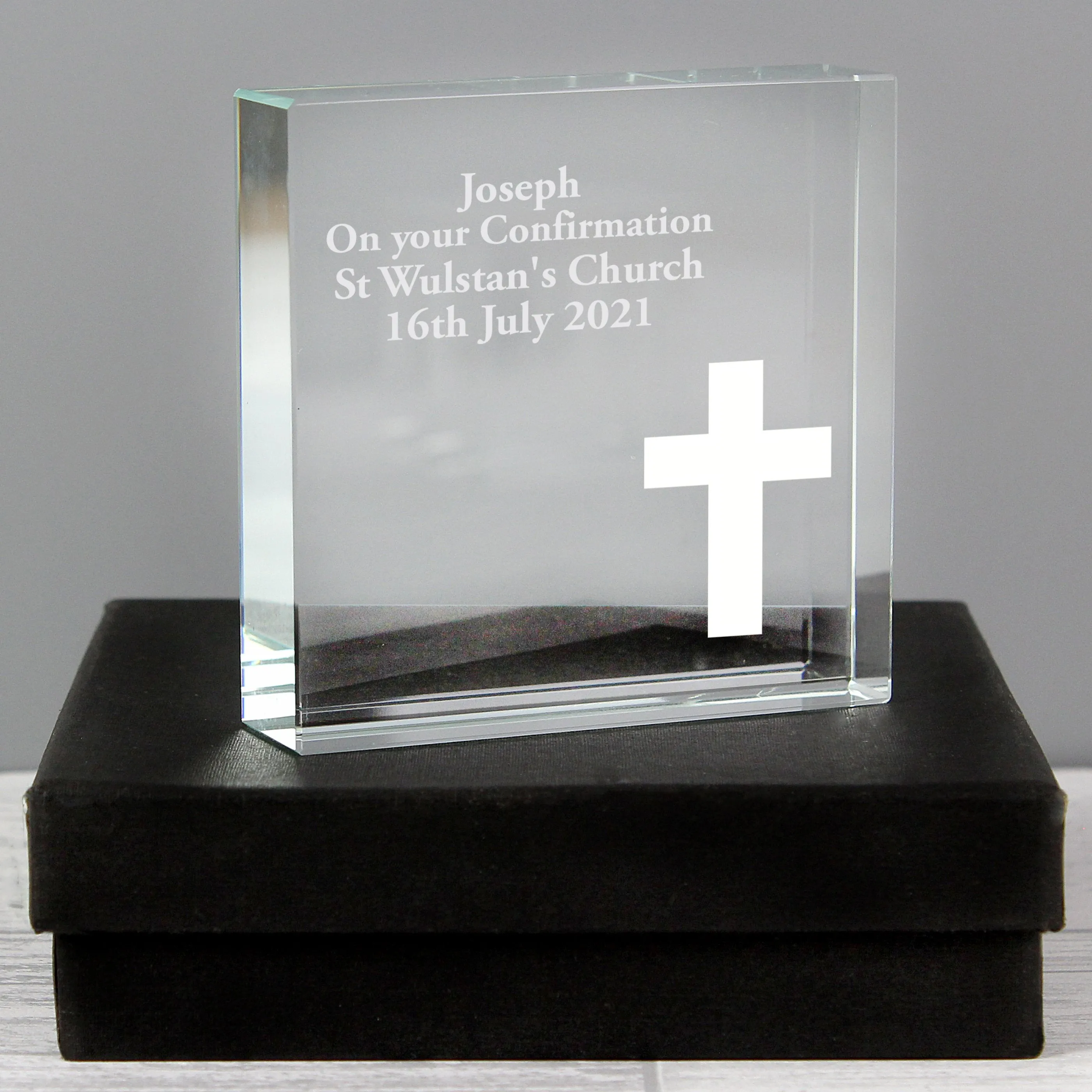 Custom Engraved Large Crystal Cross Decoration