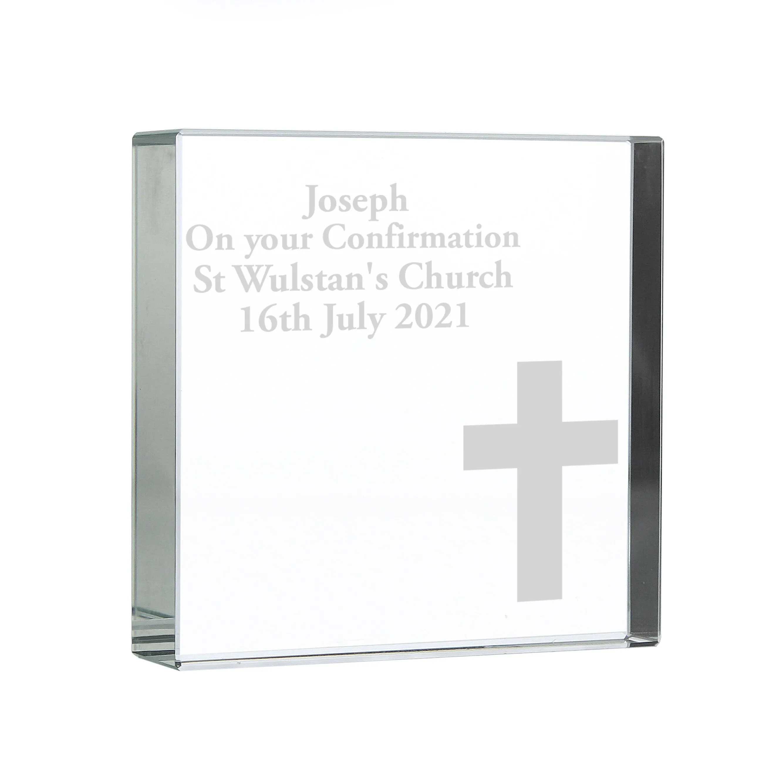 Custom Engraved Large Crystal Cross Decoration