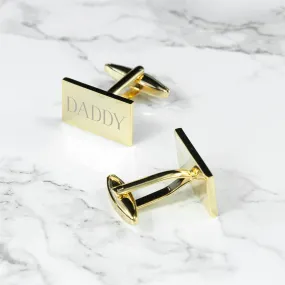 custom rectangular cufflinks gold plated