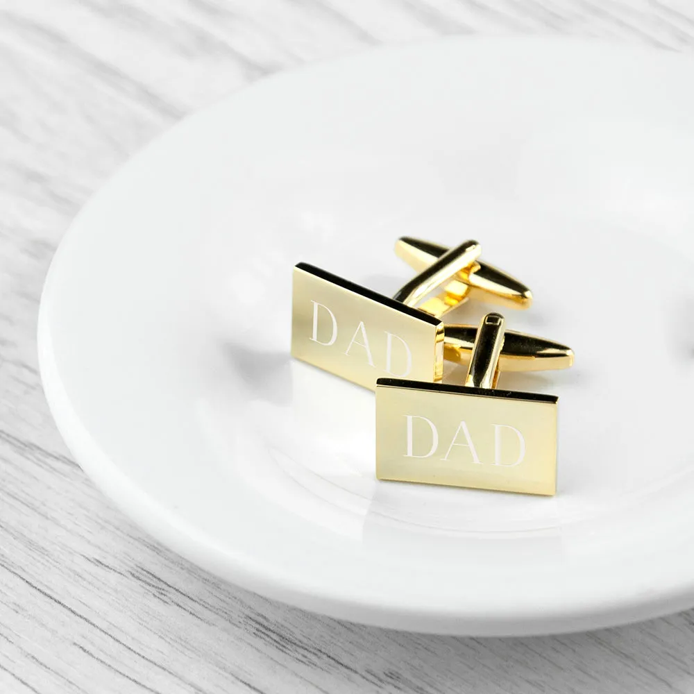 custom rectangular cufflinks gold plated