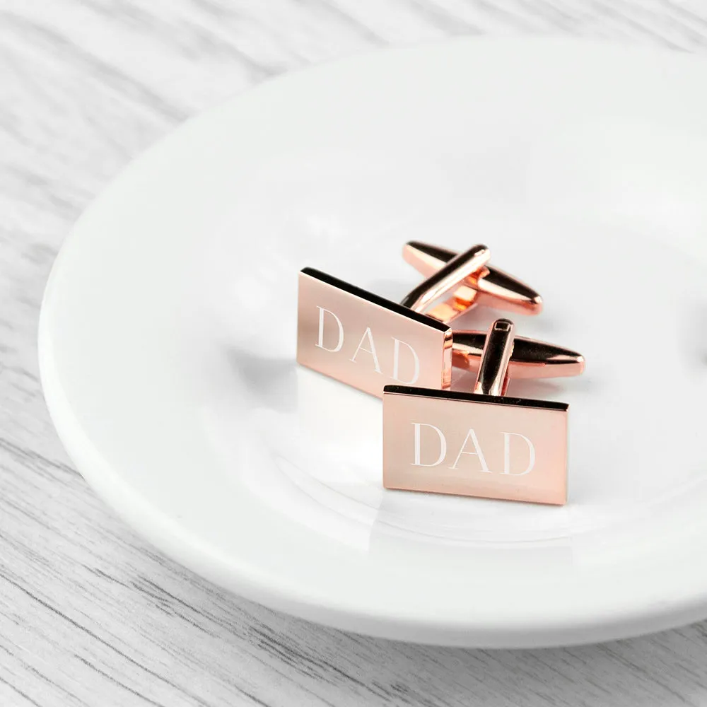 Custom Rose Gold Rectangle Cufflinks