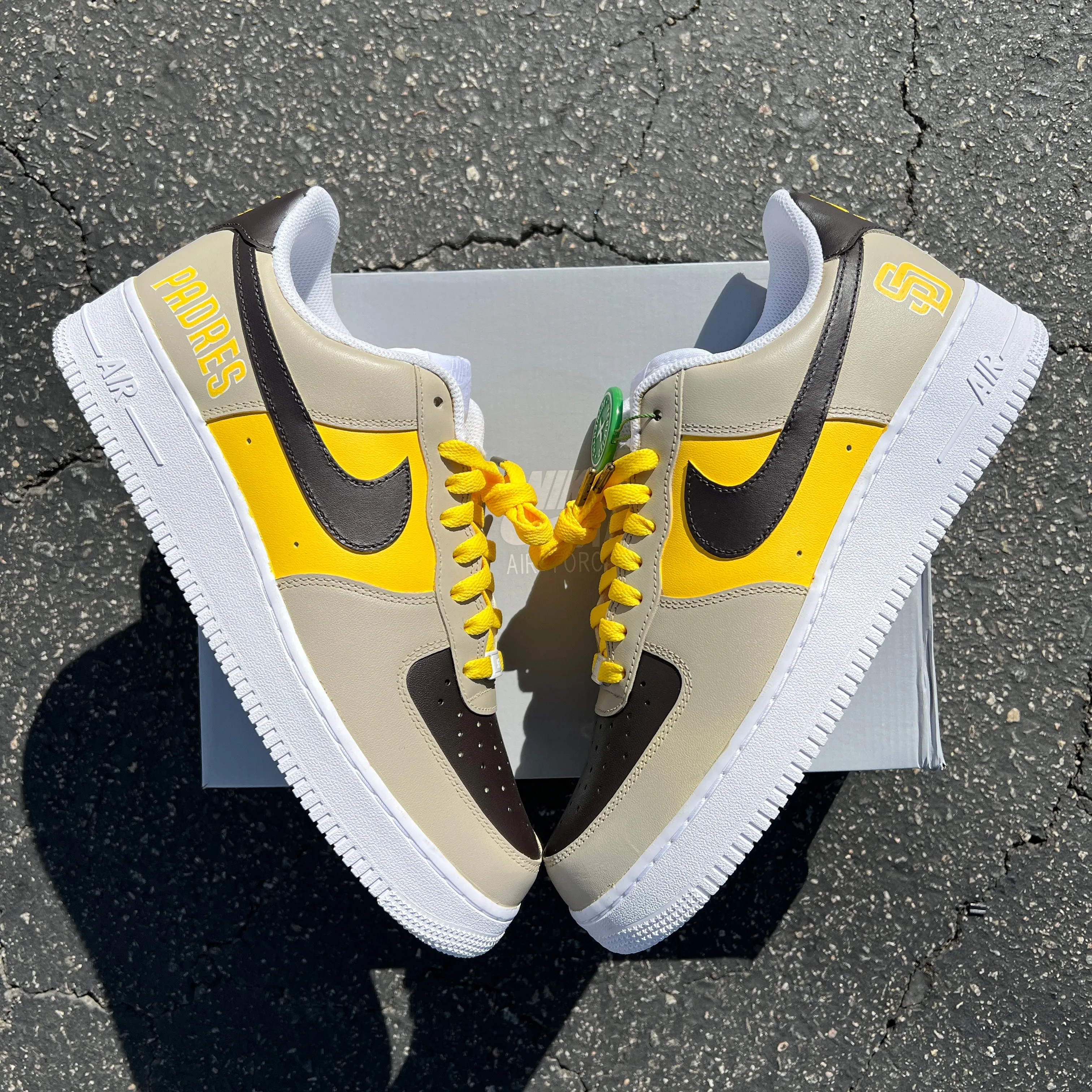 Custom San Diego Padres Nike Air Force 1 - Hand Painted