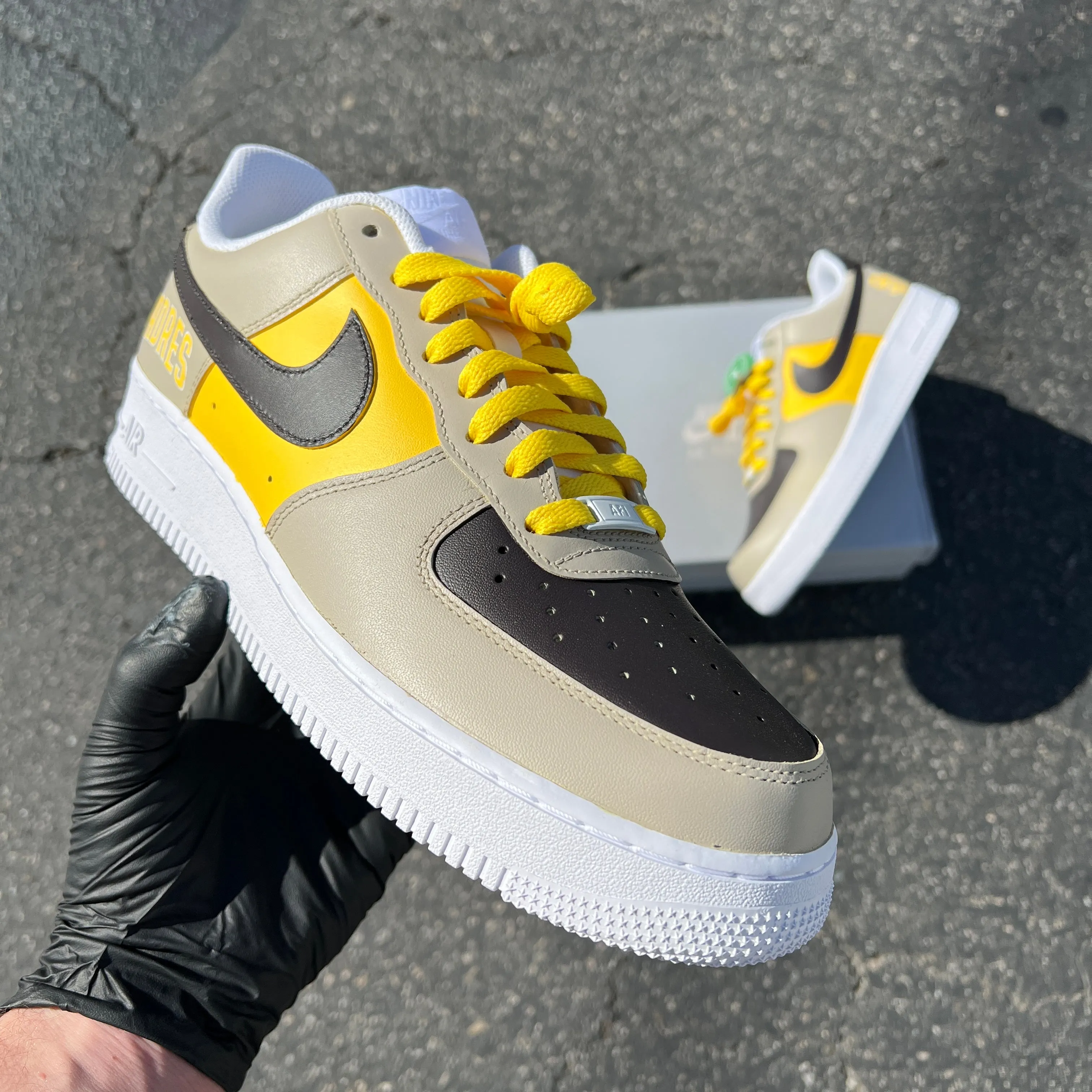 Custom San Diego Padres Nike Air Force 1 - Hand Painted