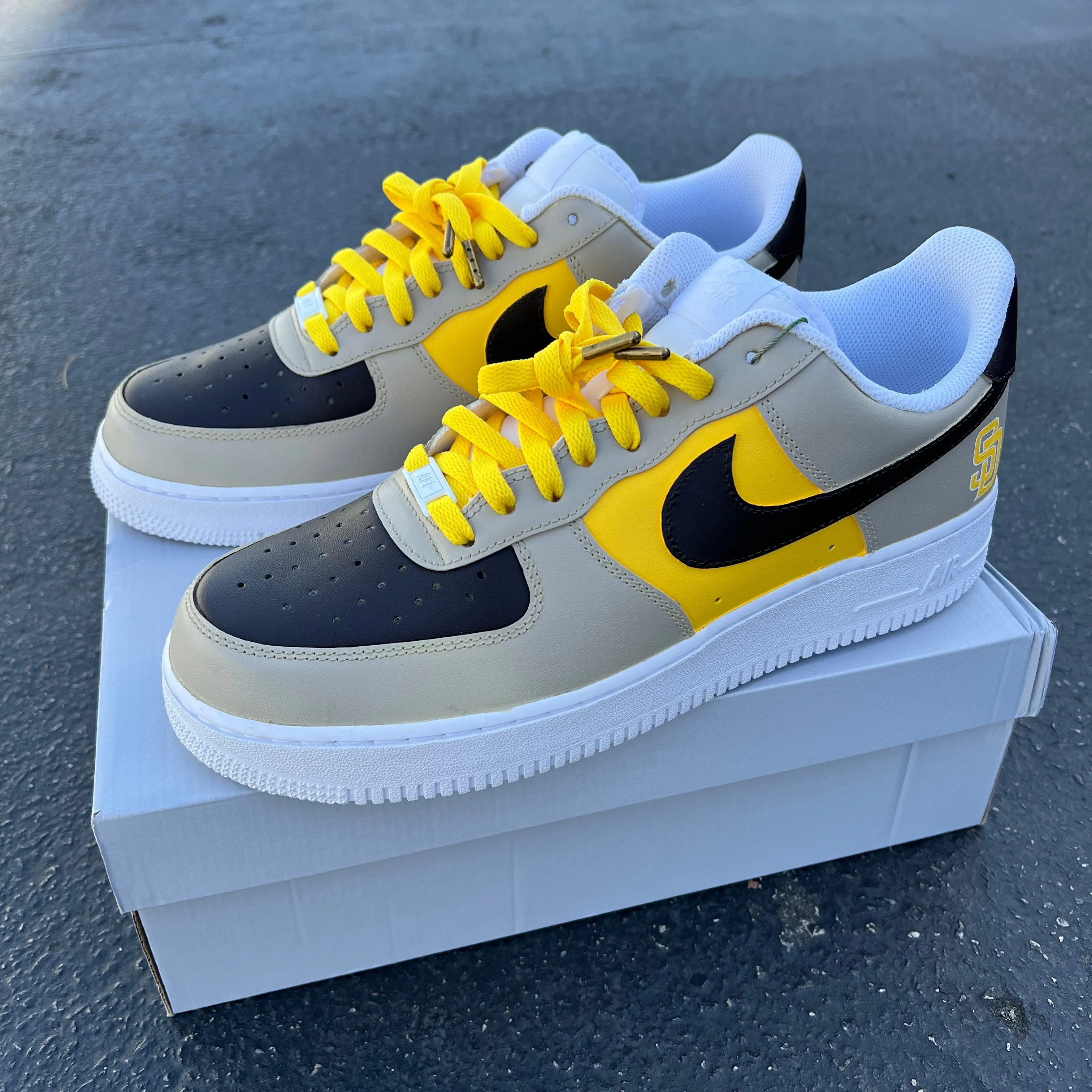 Custom San Diego Padres Nike Air Force 1 - Hand Painted