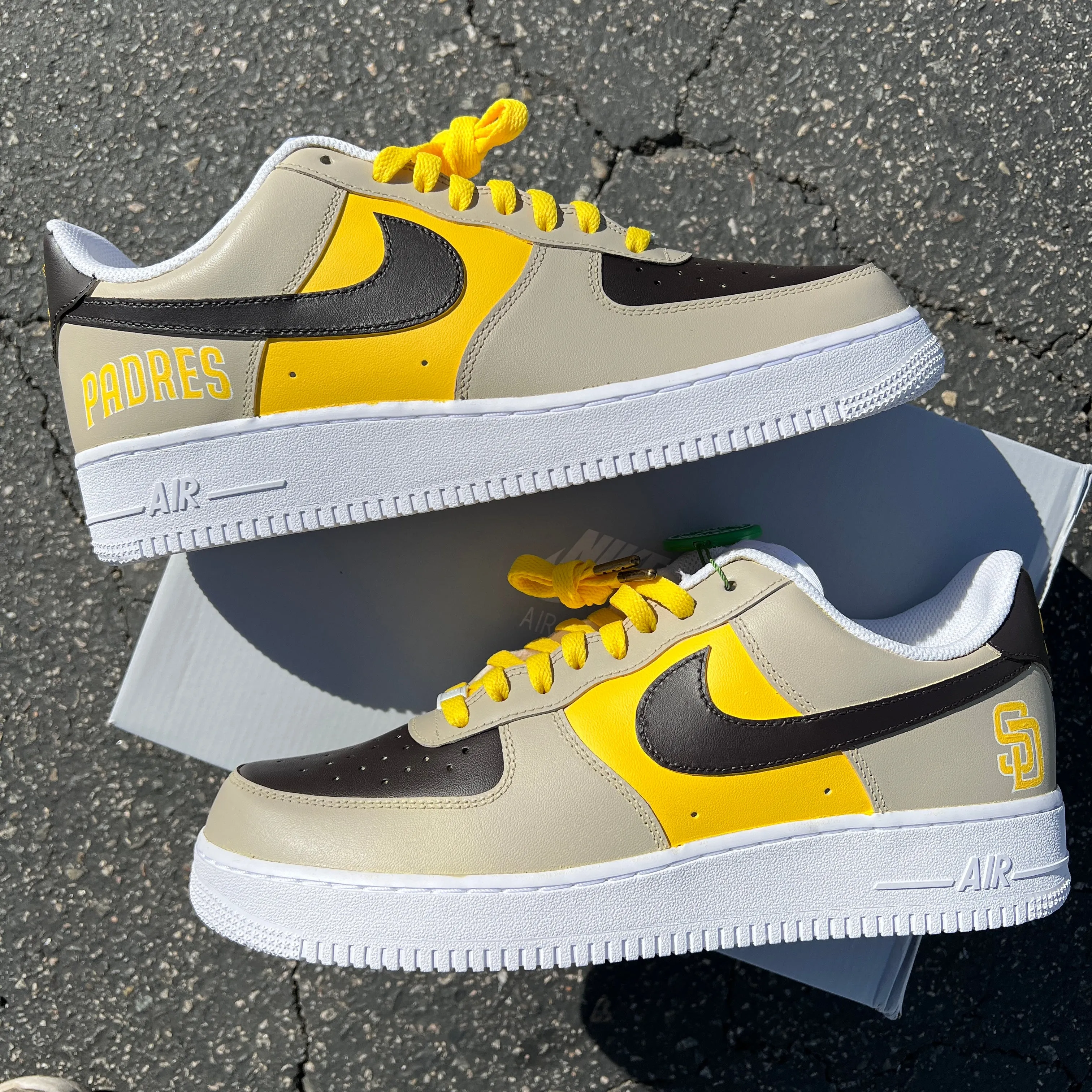 Custom San Diego Padres Nike Air Force 1 - Hand Painted