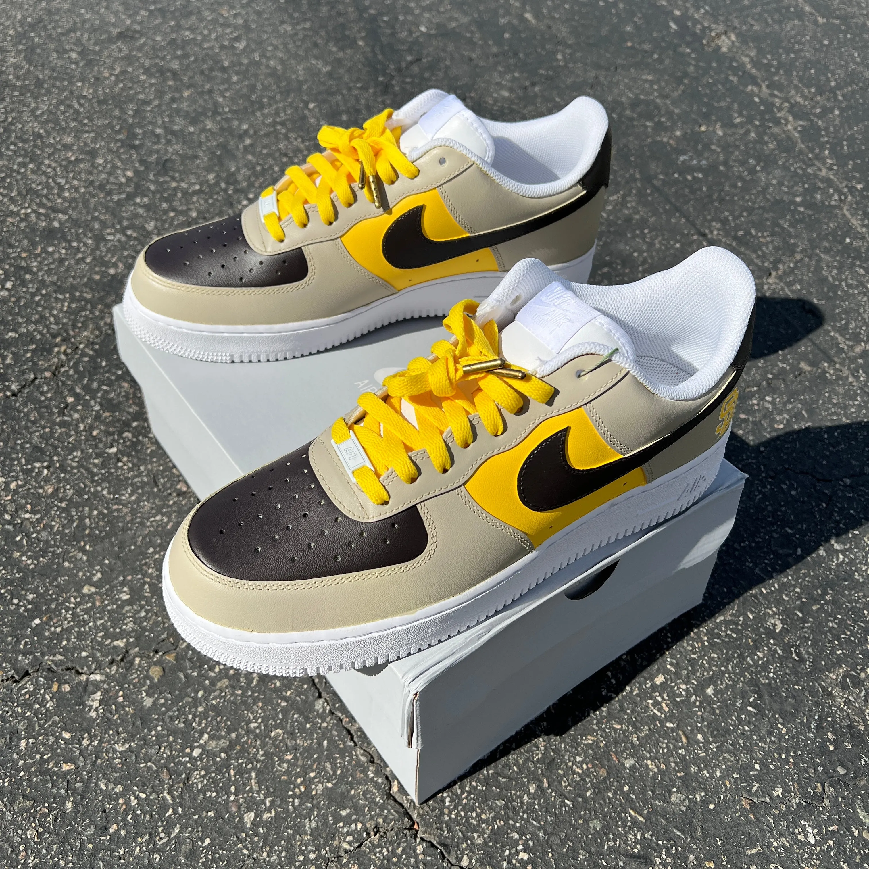 Custom San Diego Padres Nike Air Force 1 - Hand Painted