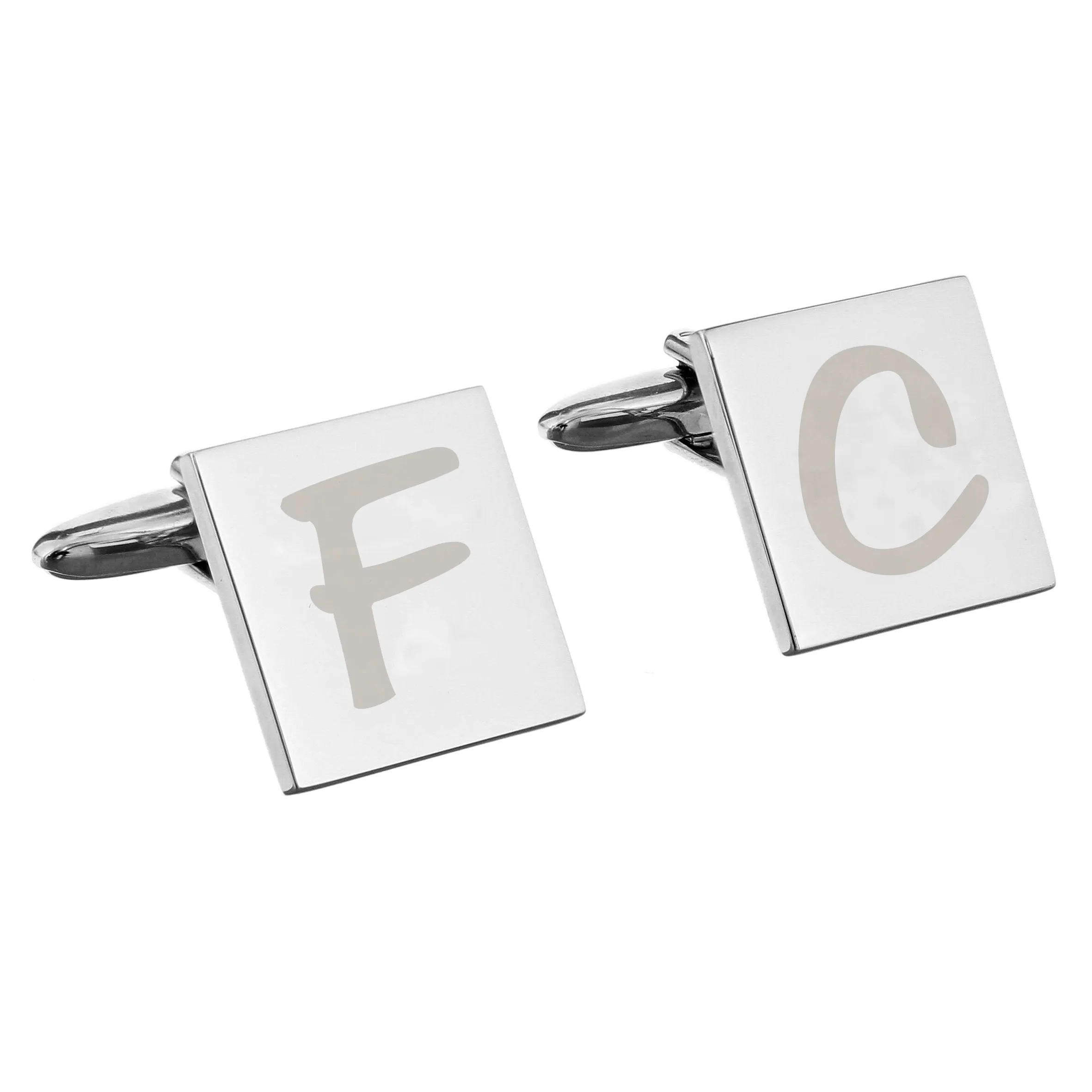 Custom Square Initial Cufflinks