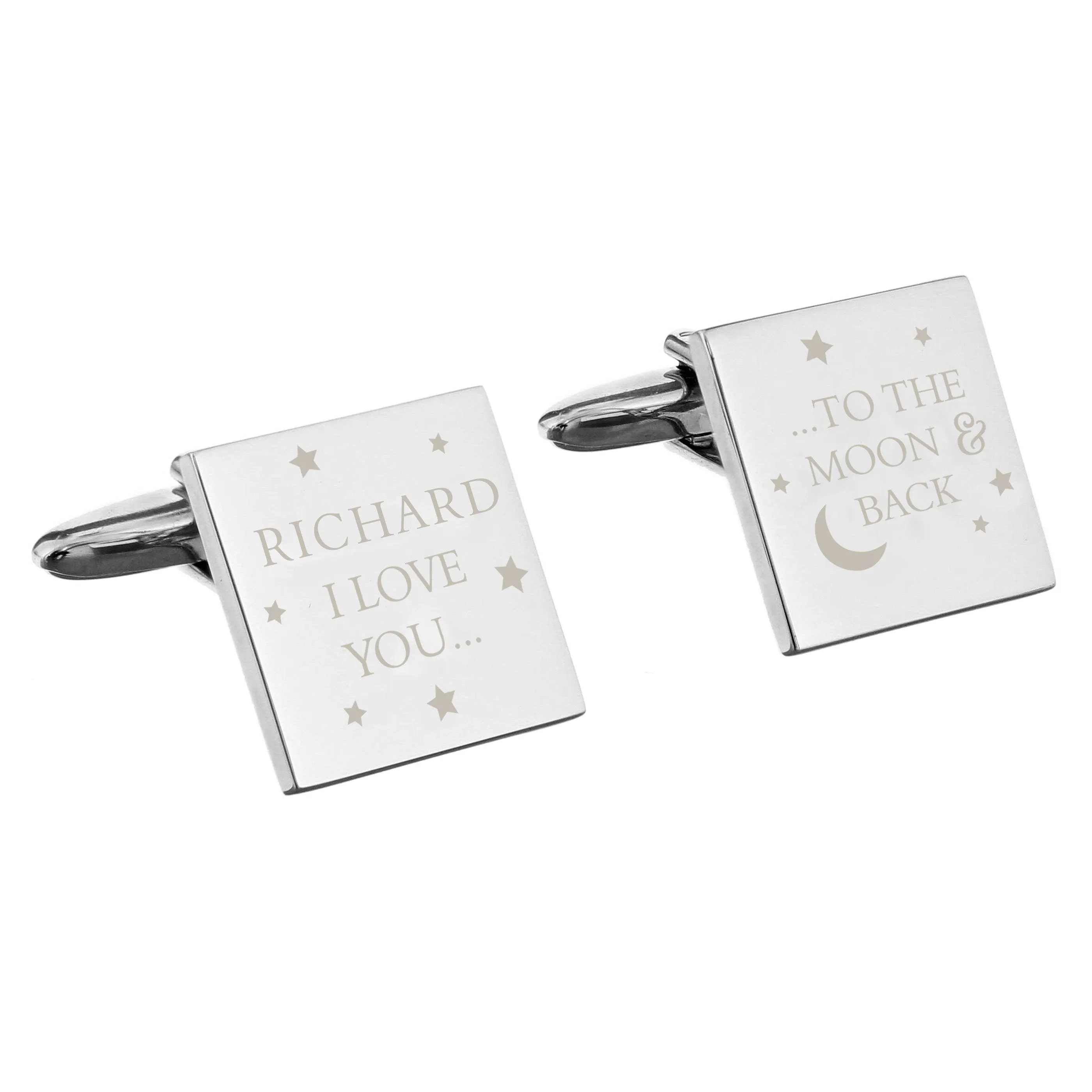 Custom To the Moon and Back Square Cufflinks