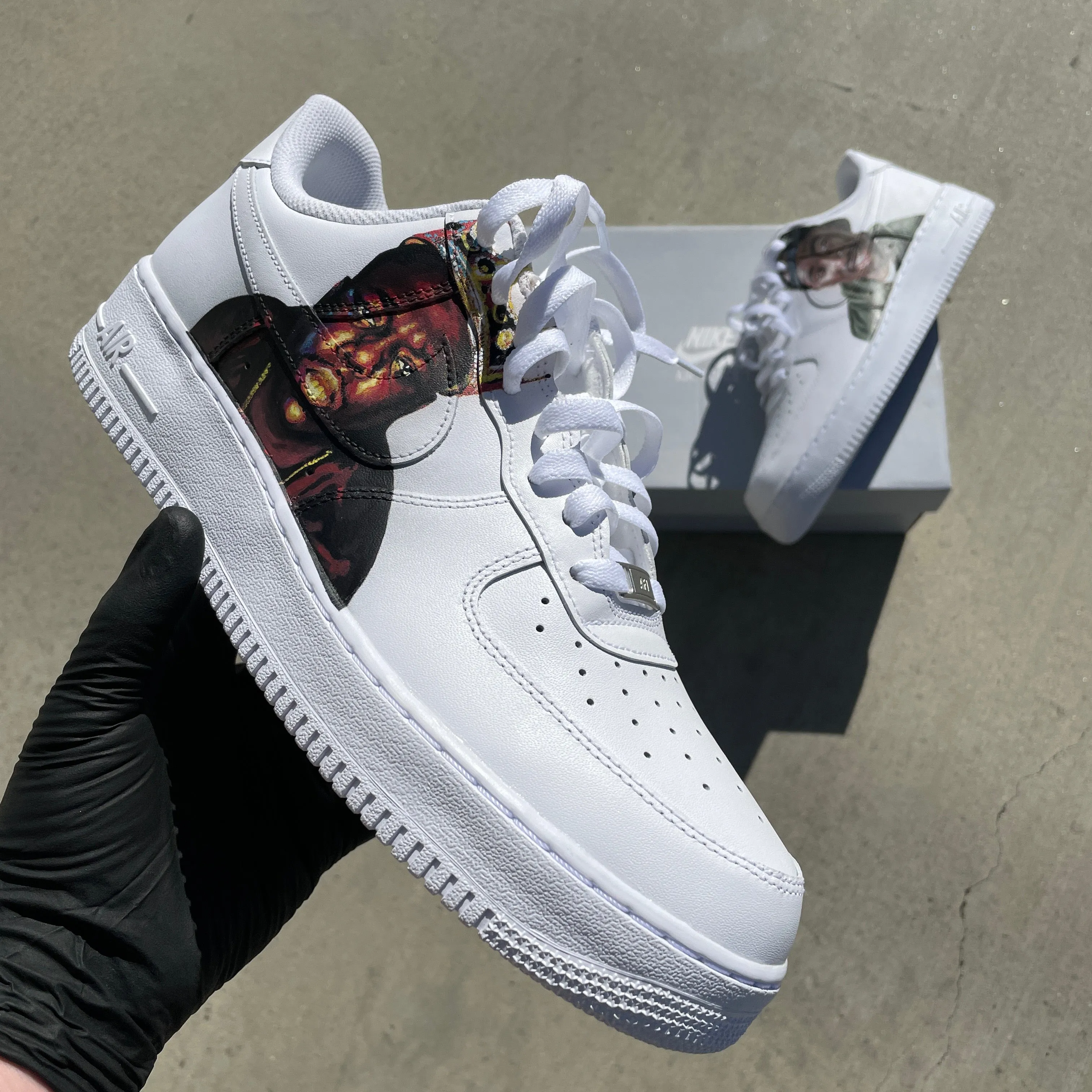 Custom Tupac vs Biggie Nike Air Force 1 - Handpainted Shoes