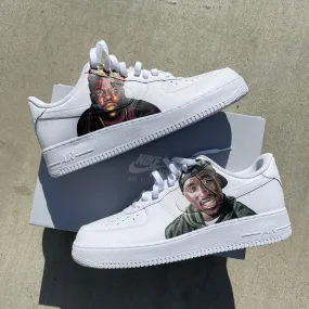 Custom Tupac vs Biggie Nike Air Force 1 - Handpainted Shoes