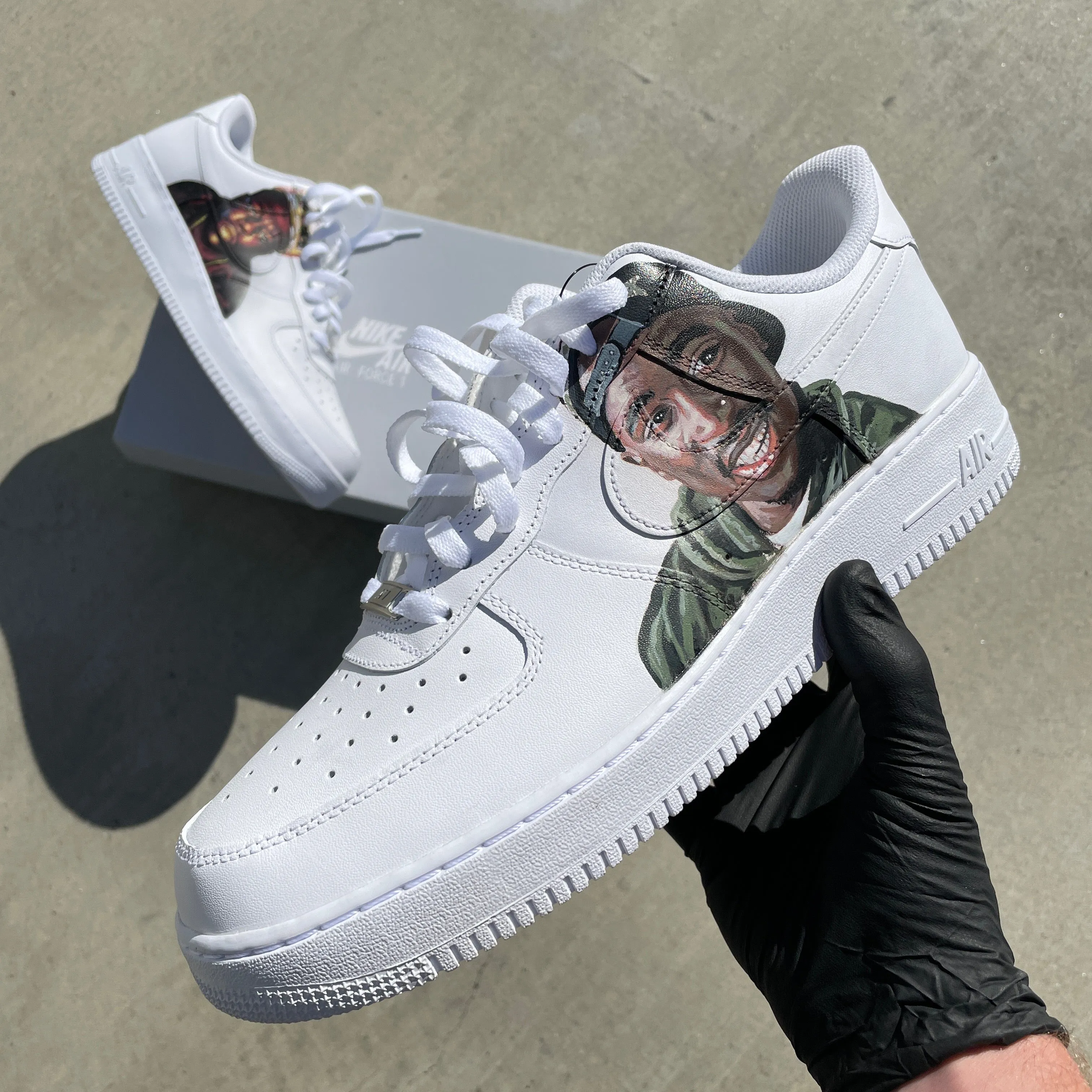 Custom Tupac vs Biggie Nike Air Force 1 - Handpainted Shoes