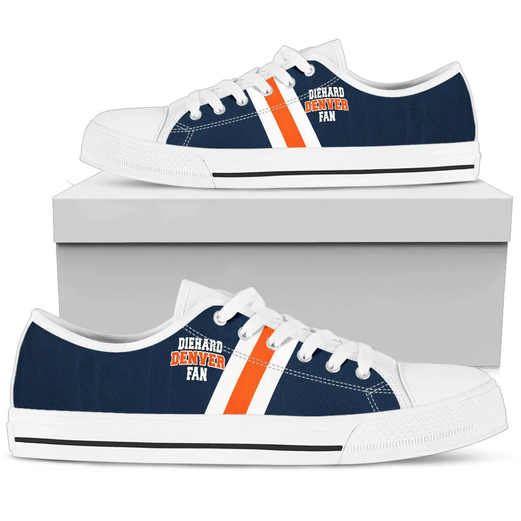 Denver Broncos Navy White Low Top Shoes