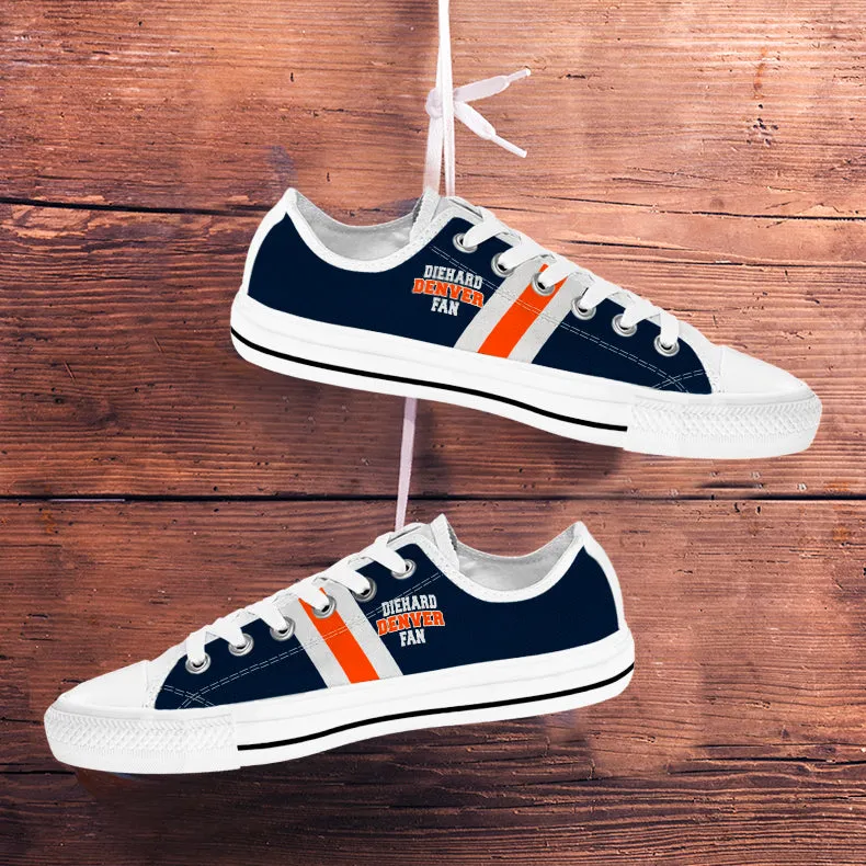 Denver Broncos Navy White Low Top Shoes