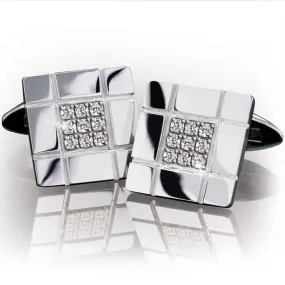 Diamond Grid Cufflinks - High-quality Diamond Pattern Cufflinks for Men