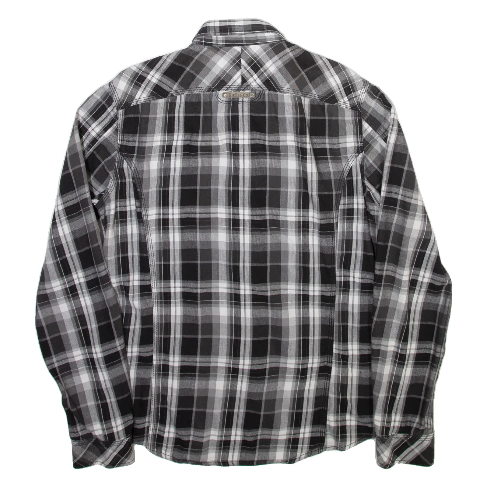 DIESEL Mens Shirt Grey Plaid Long Sleeve L