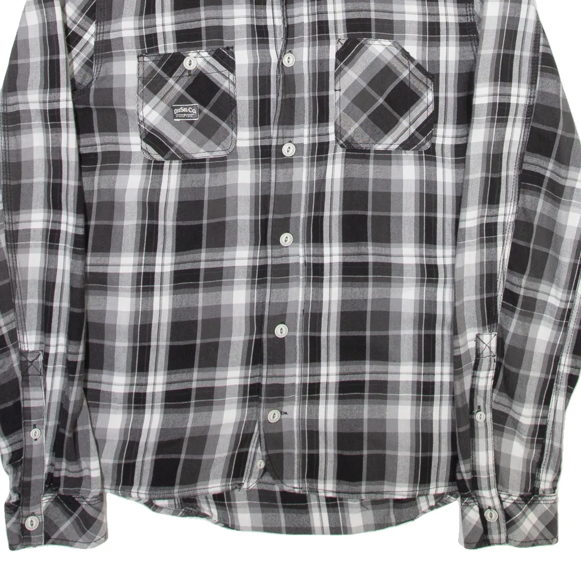 DIESEL Mens Shirt Grey Plaid Long Sleeve L