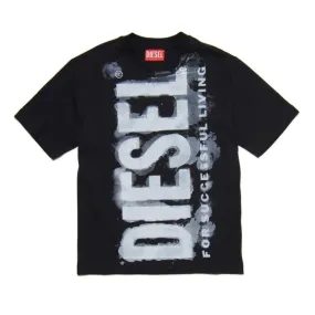 Diesel T-Shirt Vertical Logo Black