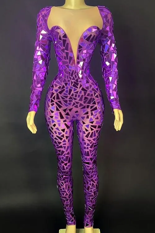 Doja Purple Mirror Catsuit