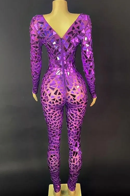 Doja Purple Mirror Catsuit