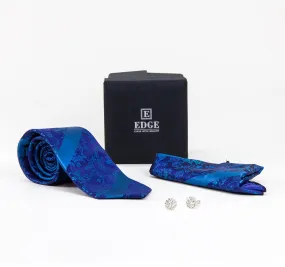 EDGE 3-Piece Tie, Handkerchief, and Cufflinks Set