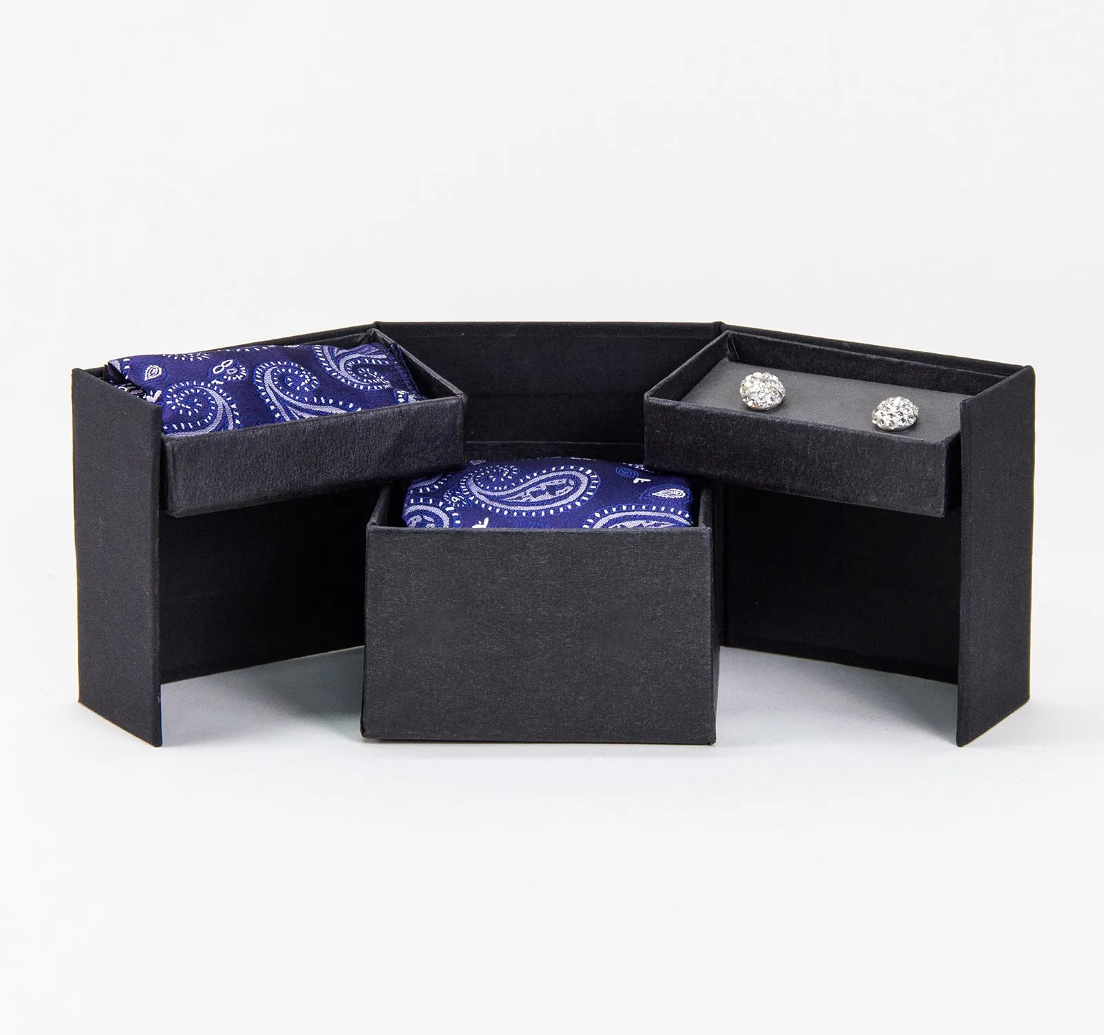 EDGE 3-Piece Tie, Handkerchief, and Cufflinks Set