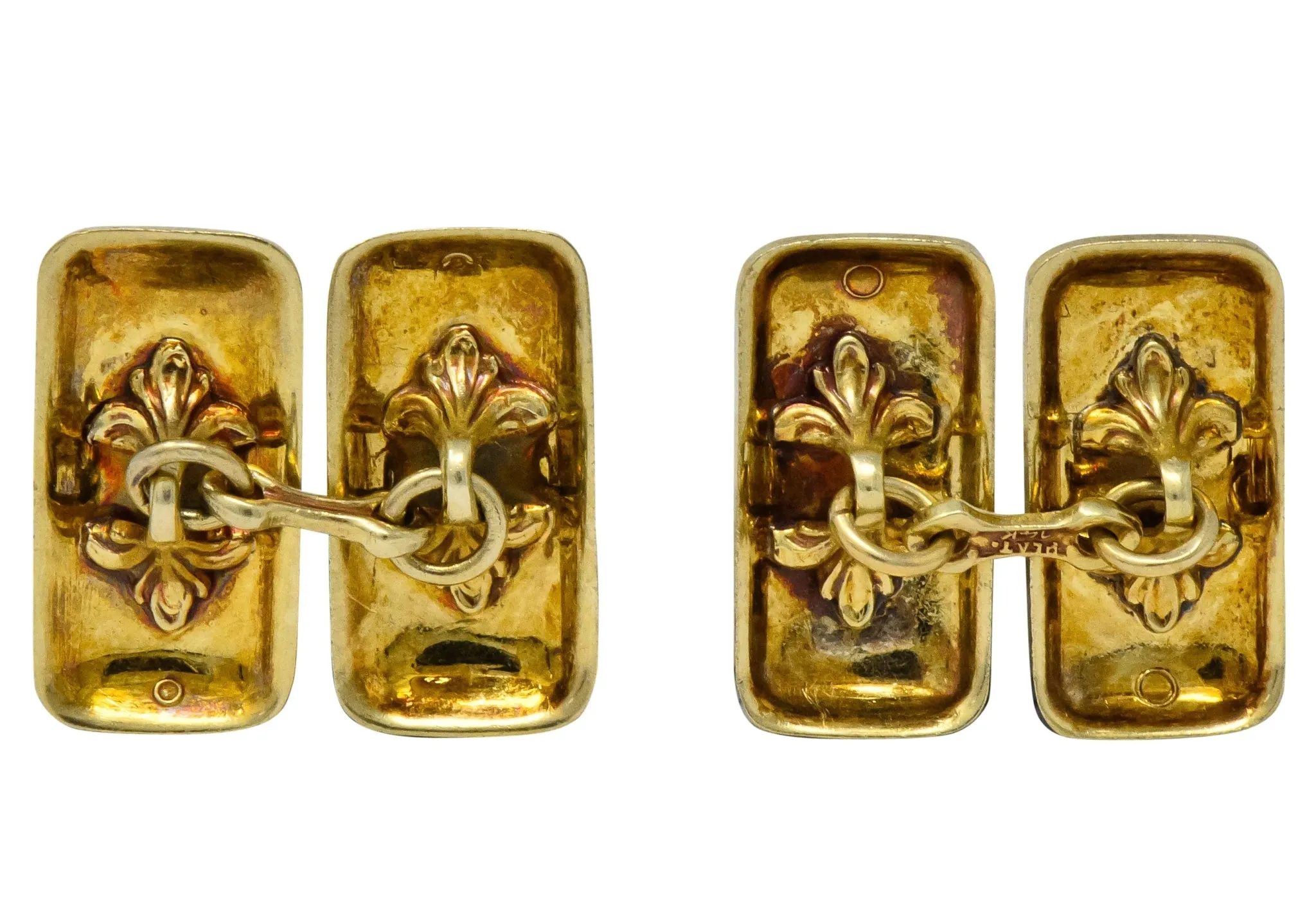 Edwardian enamel platinum gold cufflinks.