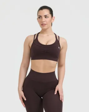 Effortless Seamless Layered Sports Bra | Plum Brown