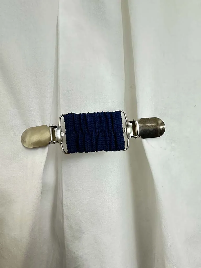 Elastic Ruched Cinch Clip - Navy