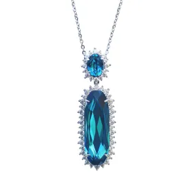 Elegant Crystal Necklace - Aquamarine Color: Shop Now!