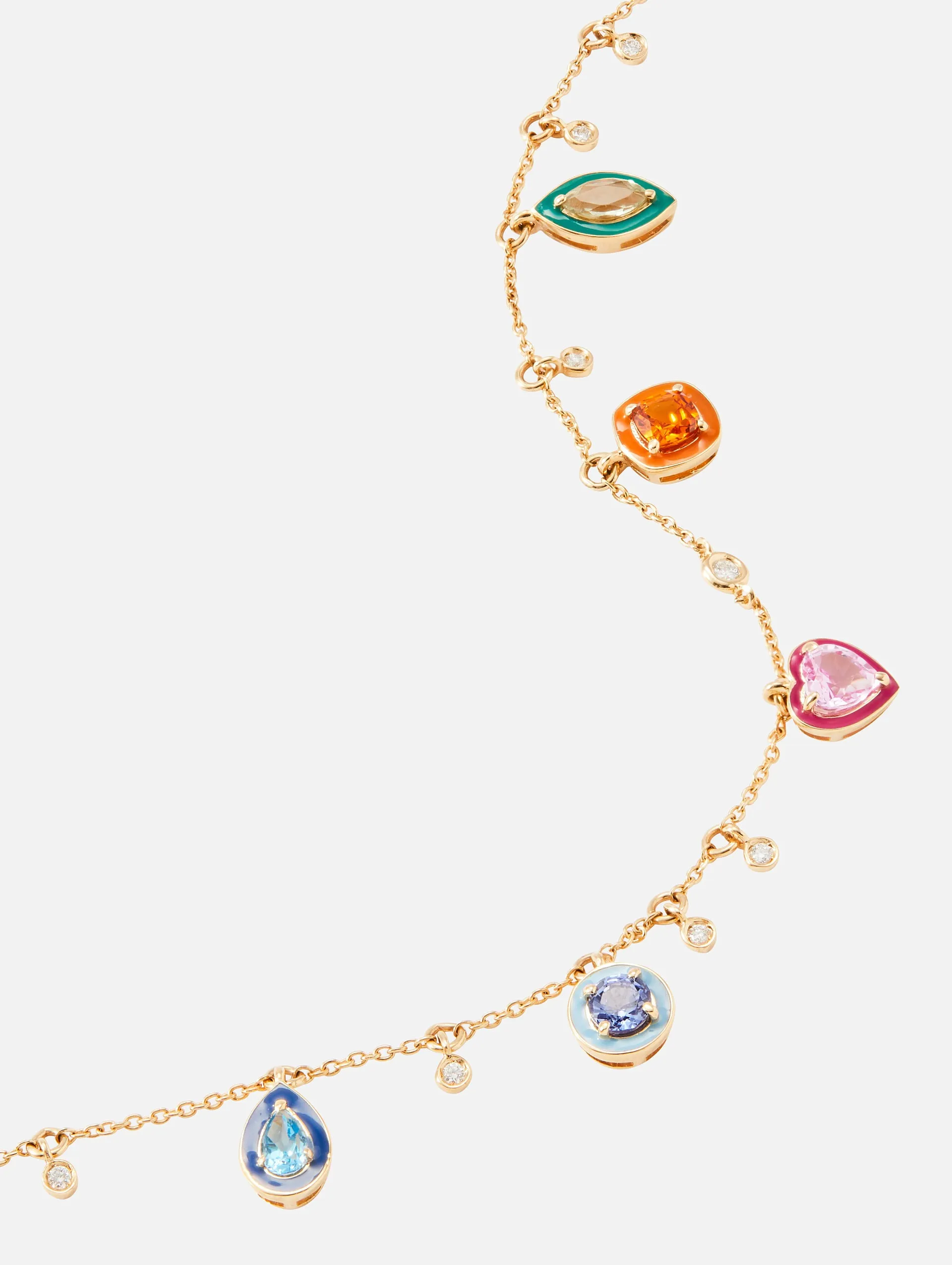 Enamel and Rainbow Sapphire Necklace by Catena