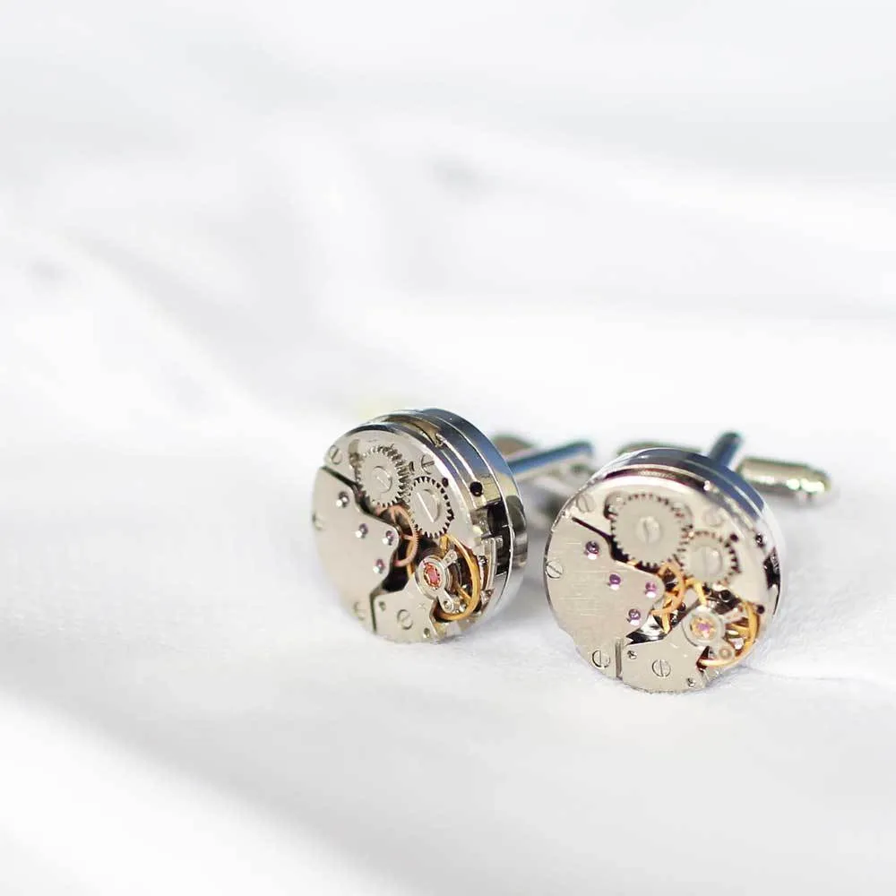 Engraved Gear Movement Cufflinks