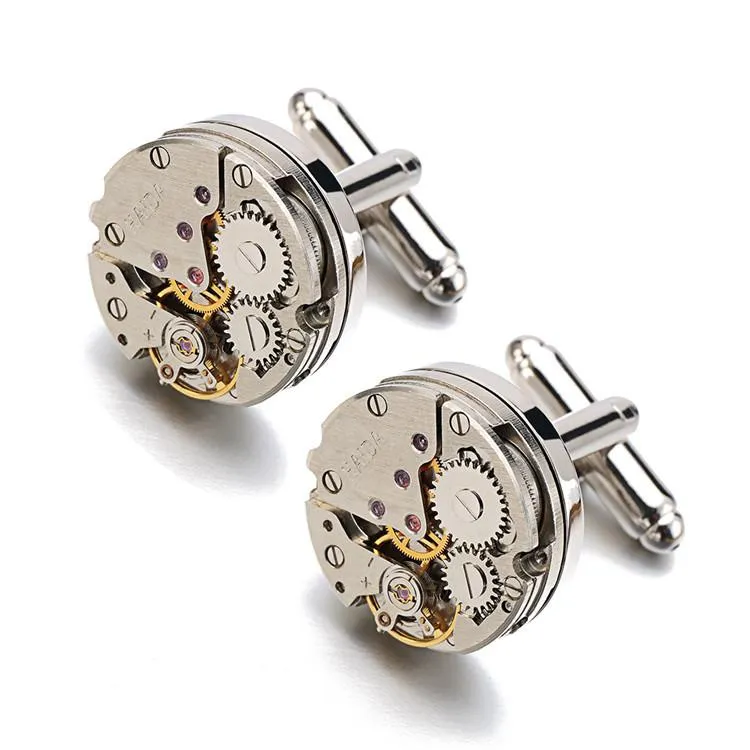 Engraved Gear Movement Cufflinks