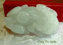 Fortune 3-D Burmese Jadeite Grade A Pendant, Pixiue Protection (BJP832)