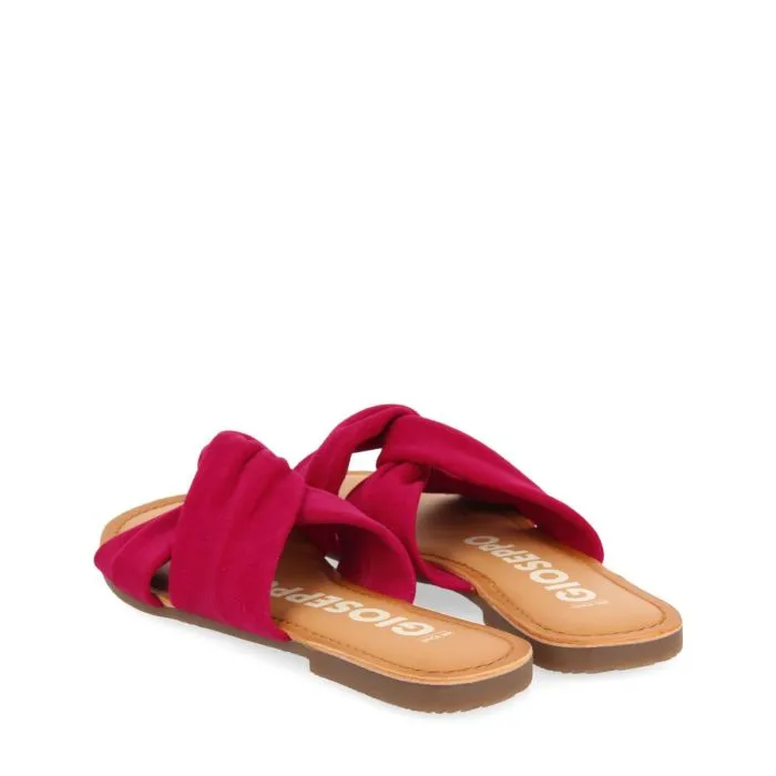 FUCHSIA LEATHER SLIDE STYLE SANDALS FOR WOMEN AGIRA