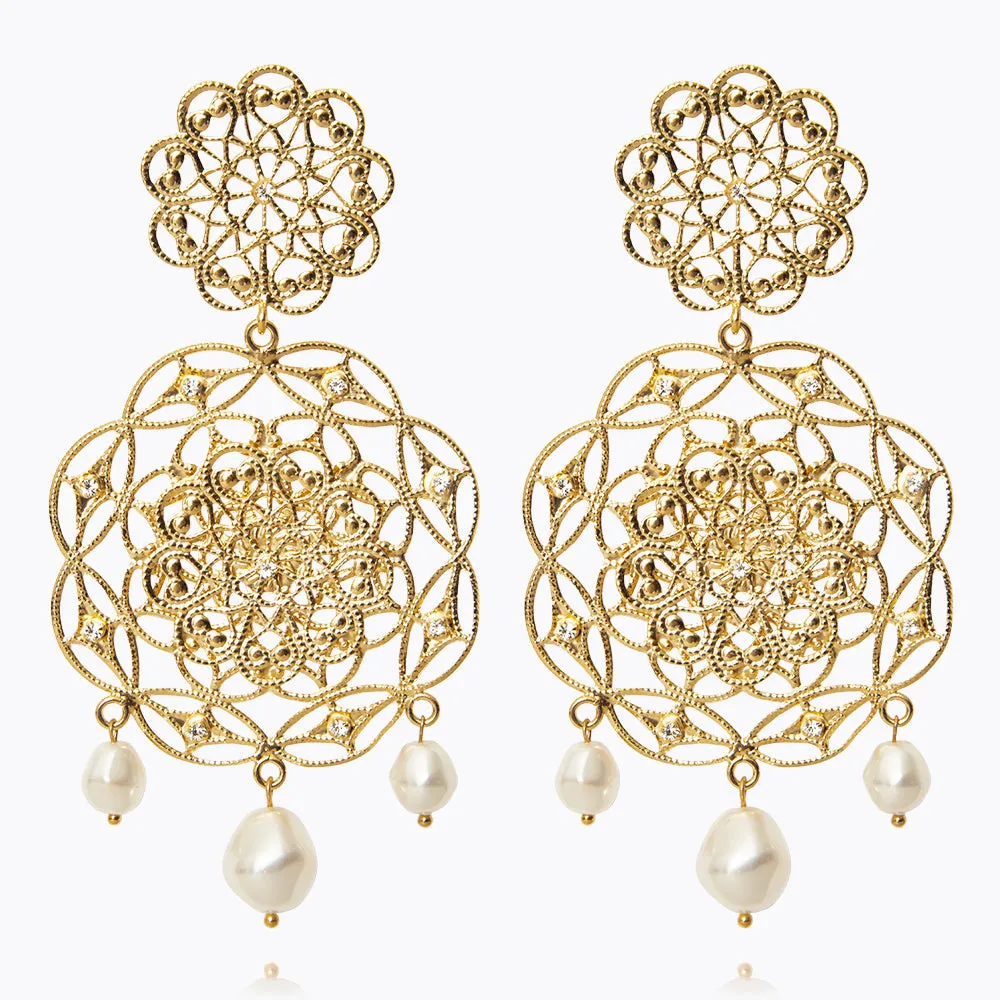 Gardenia Pearl Earrings - Pearl