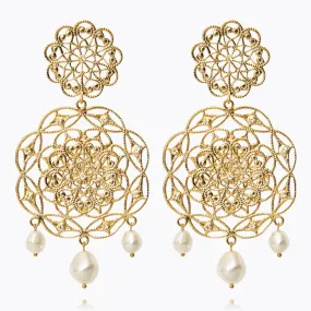 Gardenia Pearl Earrings - Pearl