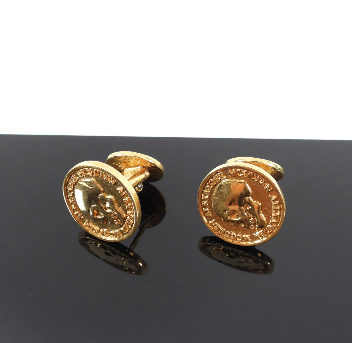 Gold Coin Cufflinks by Alexander McQueen