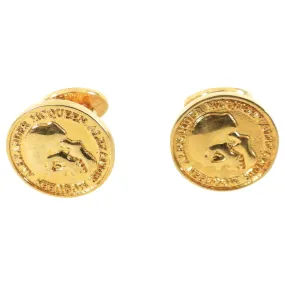 Gold Coin Cufflinks by Alexander McQueen